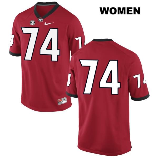 Georgia Bulldogs Women's Ben Cleveland #74 NCAA No Name Authentic Red Nike Stitched College Football Jersey IRZ6856UU